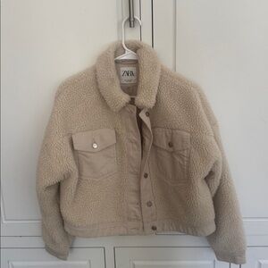 Zara Cream Teddy Jacket